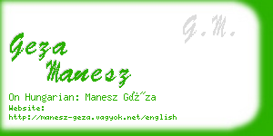 geza manesz business card